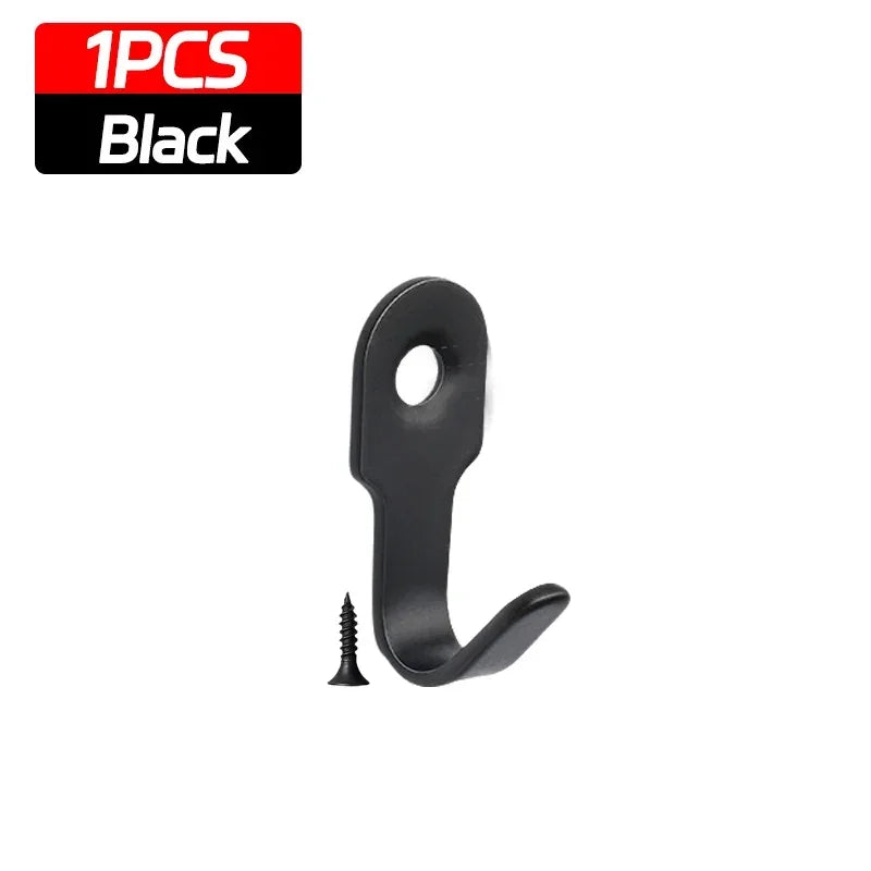 1/20pcs Mini Stainless Steel J-shaped Hook with Screw Items Key Rack Wall Punching Hook Kitchen Accessories Bathroom Hardware
