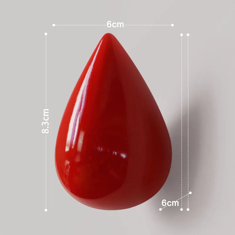 1pc Resin Water Droplet Hook Wall Water Droplet Hook Fitting Room Coat Hook Wall Decor Home Accessories Drilling Installation
