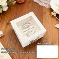 Wedding Ring Box Personalized White Customized Wedding Ring Holder Ceremony Ring Box Custom Name Ring Box