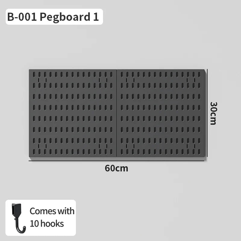 Study Room Pegboard with Shelves Tool Free Wall Grid Scratch Proof Easy to Install for Computer Desk Accessories