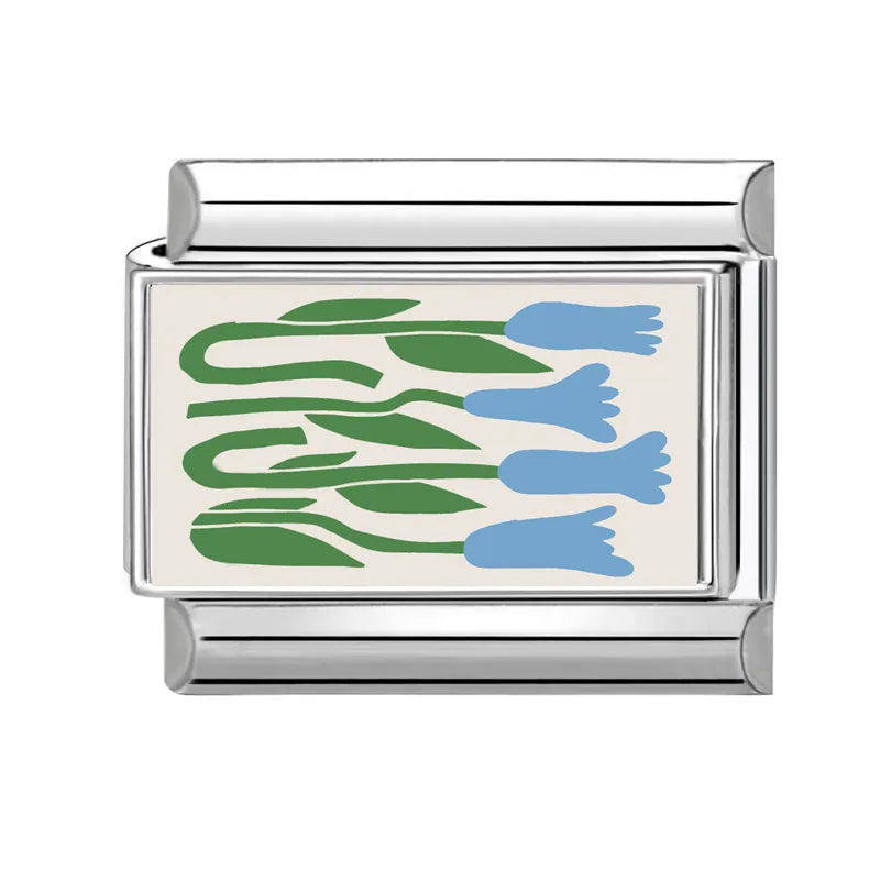 Wholesale 2026 Fashion Cute Cow Flowers Field Fish Bag Charm Italian Links Fit 9mm Bracelet Stainless Steel Making DIY Jewelry