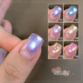 ZH 12ML 6-Color Blue Glitter Water Light Cat Magnetic Gel Ultra Shine Semi Permanent Soak Off UV Gel Manicure Nail Art Varnish