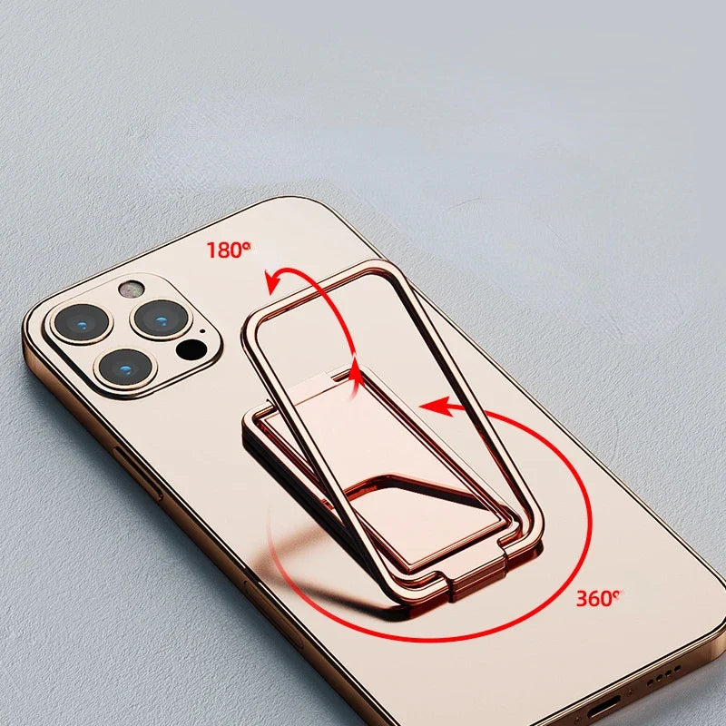 Phone Ring Holder Metal Lazy Finger Kickstand 360° Rotation Grip Foldable Telephone Stand for Xiaomi Iphone 15 16 Pro Max Huawei