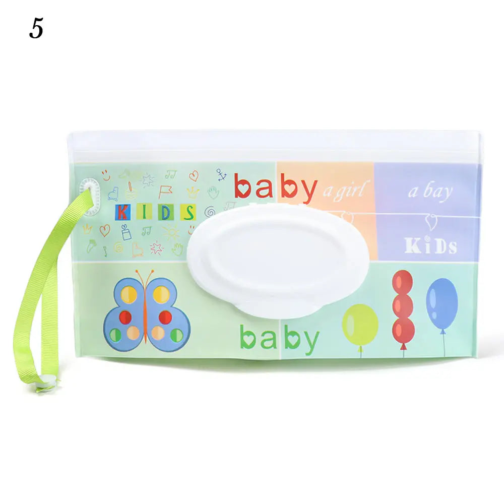New Baby Wet Wipe Pouch Flip Cover Wipes Holder Case Reusable Tissue Box Refillable Carrying Case Portable Stroller Accessories