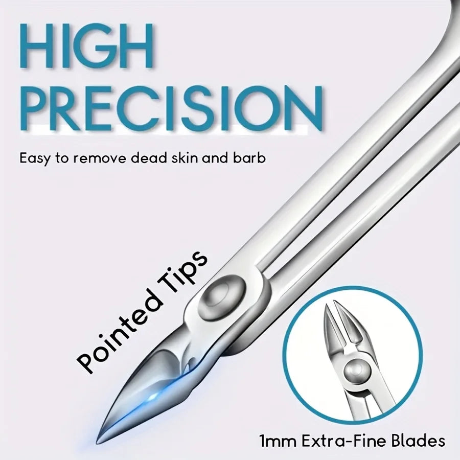 Stainless Steel Cuticle Scissors Nail Clippers Portable Multifunctional Tool for Manicure and Pedicure Trimmer Ingrown Tool
