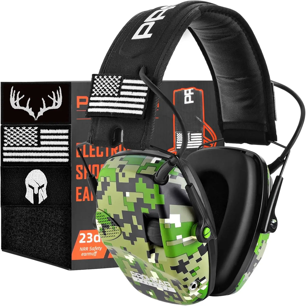 ZOHAN Electronic Shooting Earmuffs Active Noise Cancelling Ear Protectors Hearing Protection Gear NRR 23dB for Range Hunting