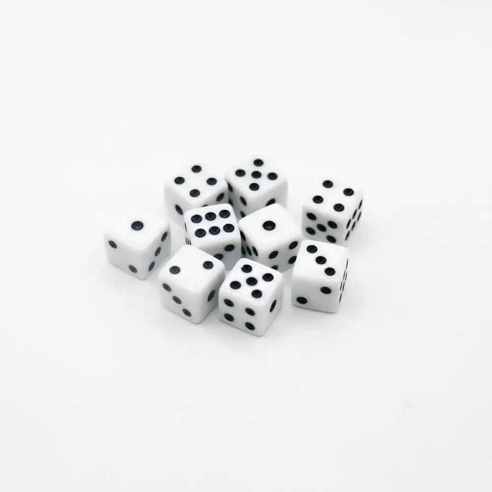 5Pcs/10Pcs 14mm/10mm 6 Sided Drinking Dice White Dices Acrylic Cubes RPG Dice Game Accessory Round Corner Digital Dices