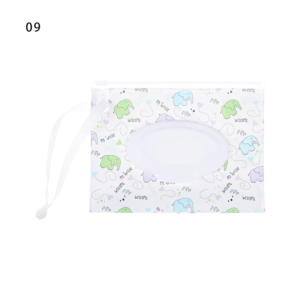 New Baby Wet Wipe Pouch Flip Cover Wipes Holder Case Reusable Tissue Box Refillable Carrying Case Portable Stroller Accessories