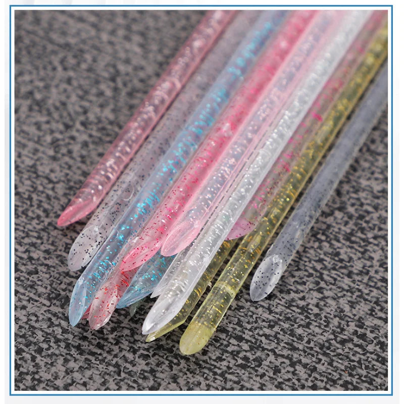 50Pcs/Bag Reusable Double-head Crystal Cuticle Pusher Cuticle Removal Tool Orange Wood Nails Pedicure Care Drill Stick Tools