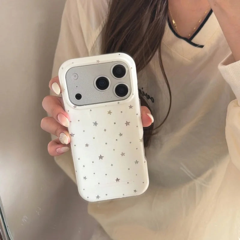 Colored Star-shape Imd Shockproof Phone Case For iPhone 17 16 15 14 13 Pro Max Protector Back Cover