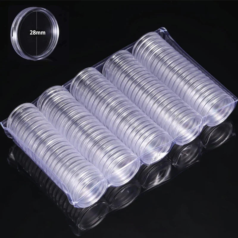 21-45mm Transparents Plastic Coinning Holder Box 10/100pcs Storage Case for Coinning Capsules, Collecting & Protection Containe