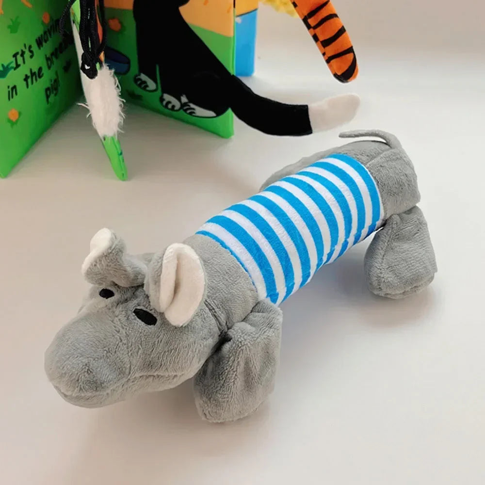 Cute Elephant Pig Duck Shaped Plush Dog Toys Dog Squeaky Chew Toys Grinding Teeth Bite Resistant Interactive Play Pet Supplies