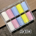 Fashion Lace Design Nail Foils Black White Tulip Pattern Nail Stickers Sequin Effect Nail Decorations Manicure DIY