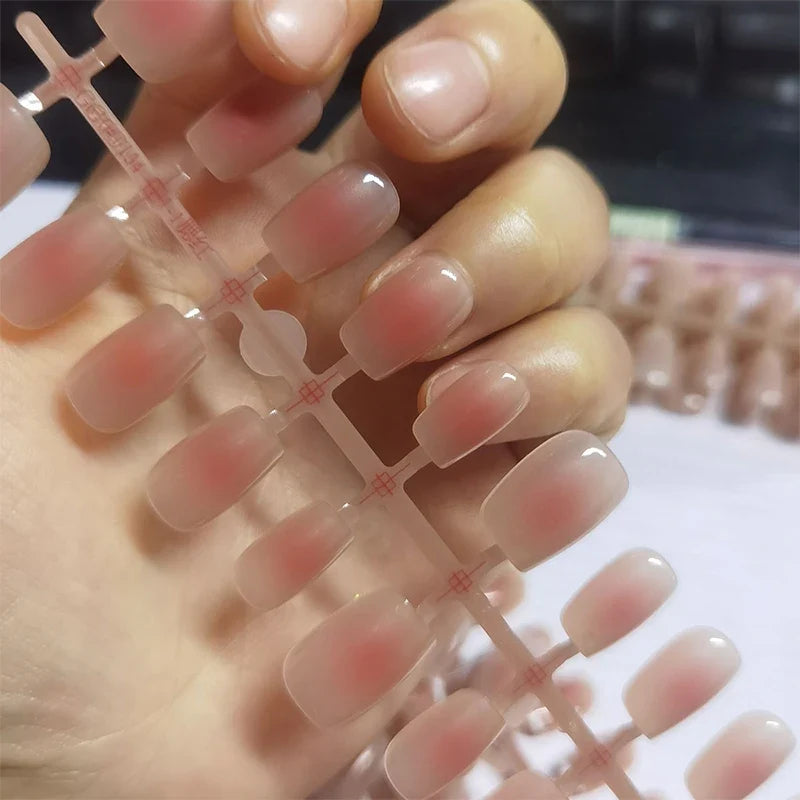 30Pcs Nude Color Fake Nail Fashion Press On Quick Extension Matte Wearable False Nails Natural Multi-Style Full Cover Nail Tips