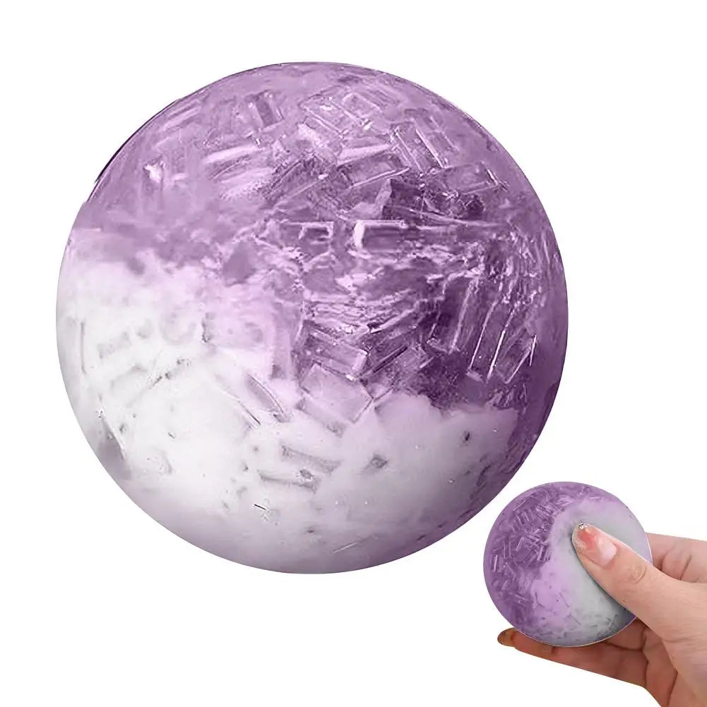 Soft Crushed Ice Squeeze Ball Toy TPR Shapeable Stress Relief Toy Crystal Ice Cracked Sensory Fidget Toy For Stress Anxiety