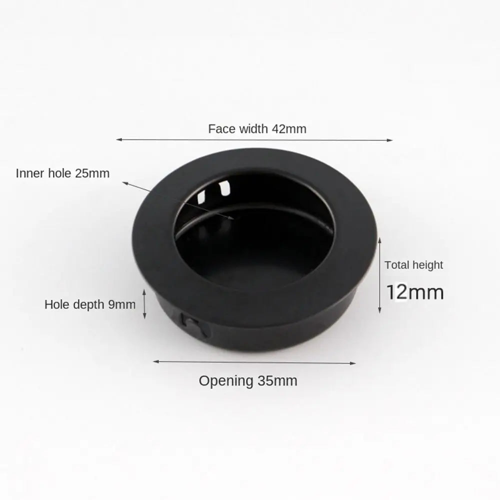35mm Round Recessed Door Handle Invisible Stainless Steel Sliding Door Pull Wardrobe Cupboard Knob Modern Furniture Hardware