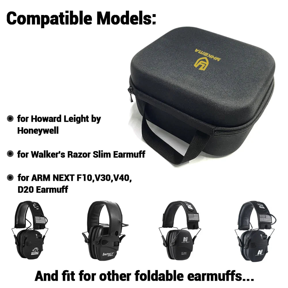 Hard Storage Travel Case for Electronic Shooting Earmuffs Compatible Impact Hearing Protection Shooter Safety Eyewear Glasses