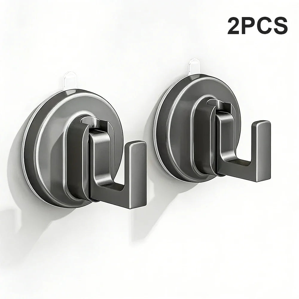 2pcs Suction Cup Hooks Reusable Heavy Duty Vacuum Suction Cup Hook Glass Kitchen Bathroom Hook for  Robe Clothes Hanger Hook
