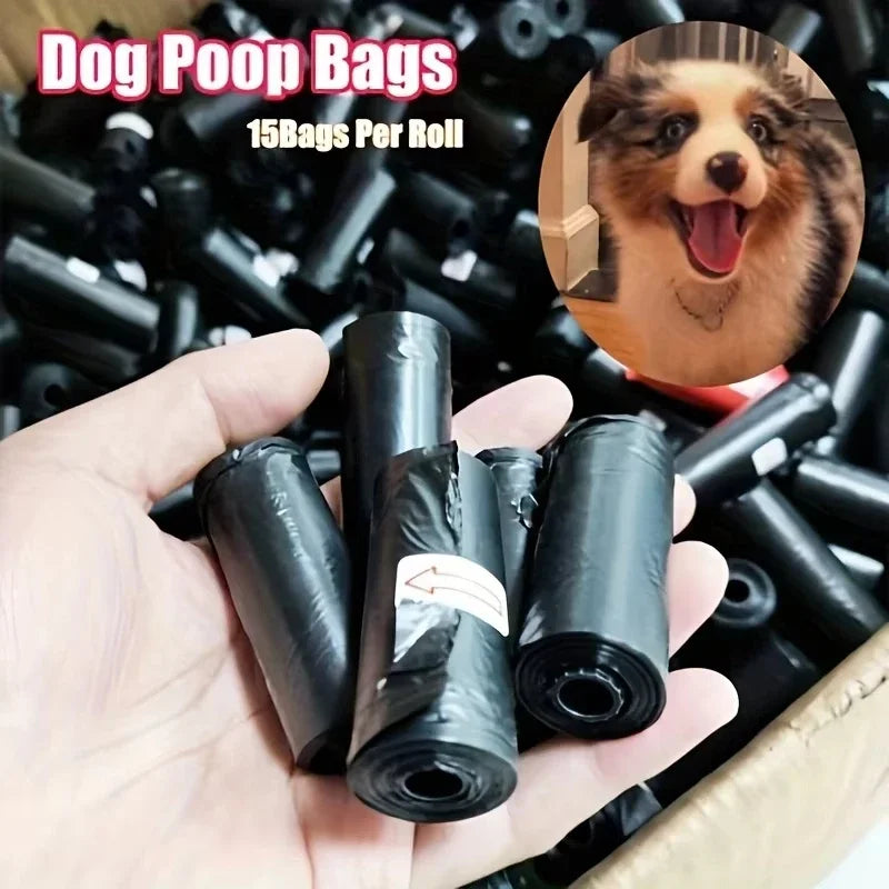 Dog Poop Bags, Portable Pet Waste Bags, Durable And Leak Proof Pet Garbage Bags, Pet Cleaning Supplies 15 Bags/ Roll
