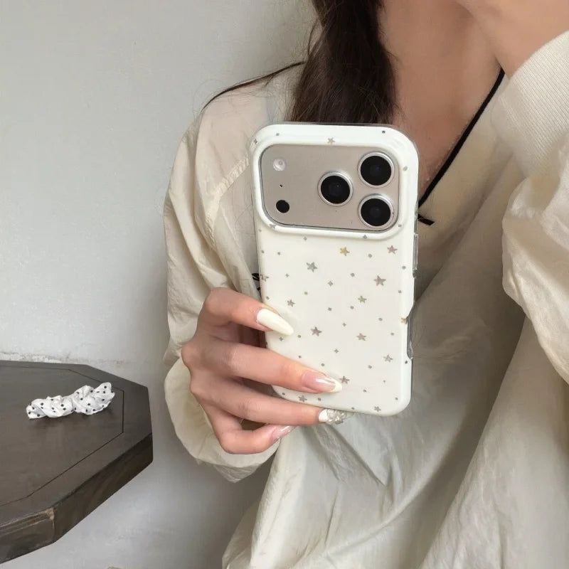 Colored Star-shape Imd Shockproof Phone Case For iPhone 17 16 15 14 13 Pro Max Protector Back Cover