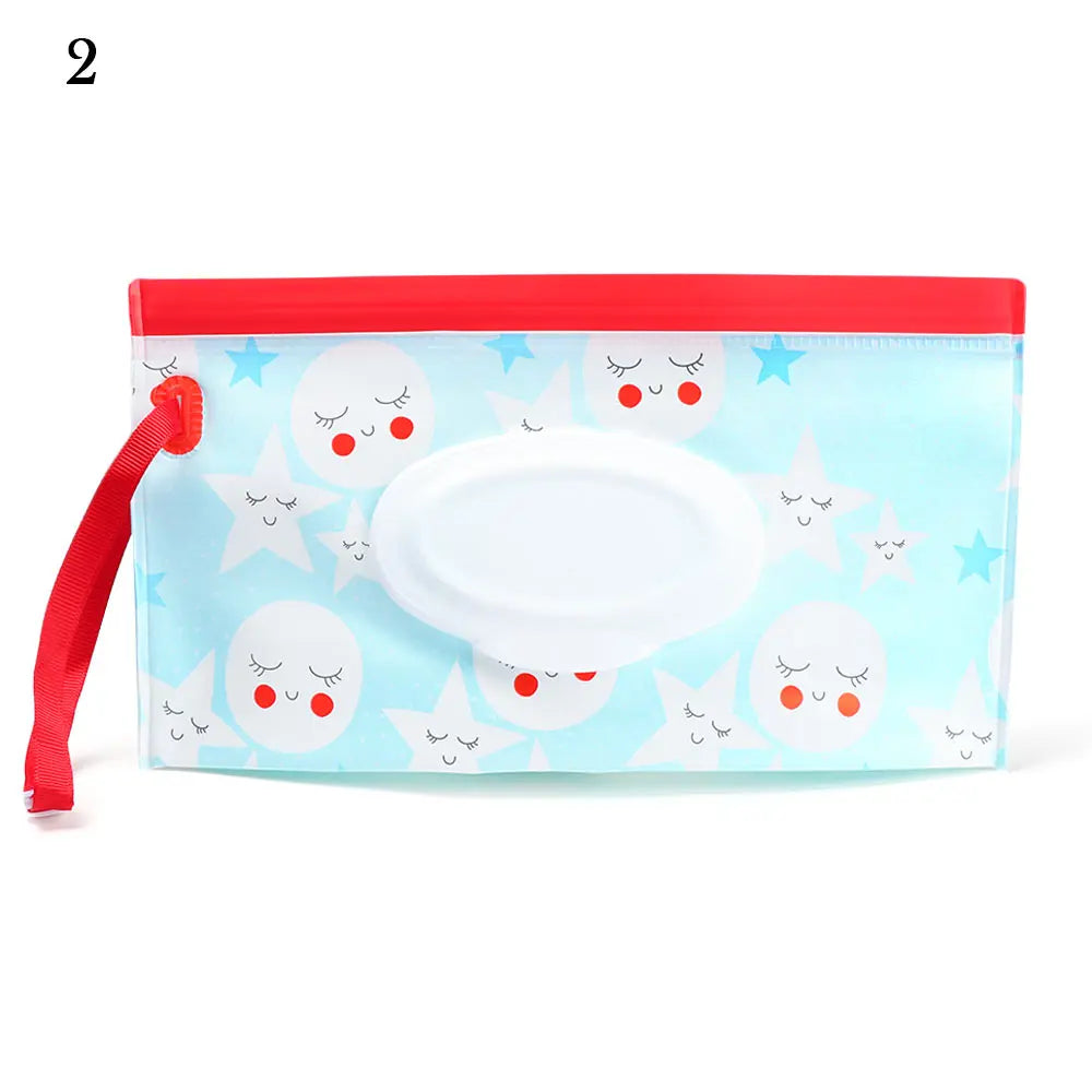New Baby Wet Wipe Pouch Flip Cover Wipes Holder Case Reusable Tissue Box Refillable Carrying Case Portable Stroller Accessories