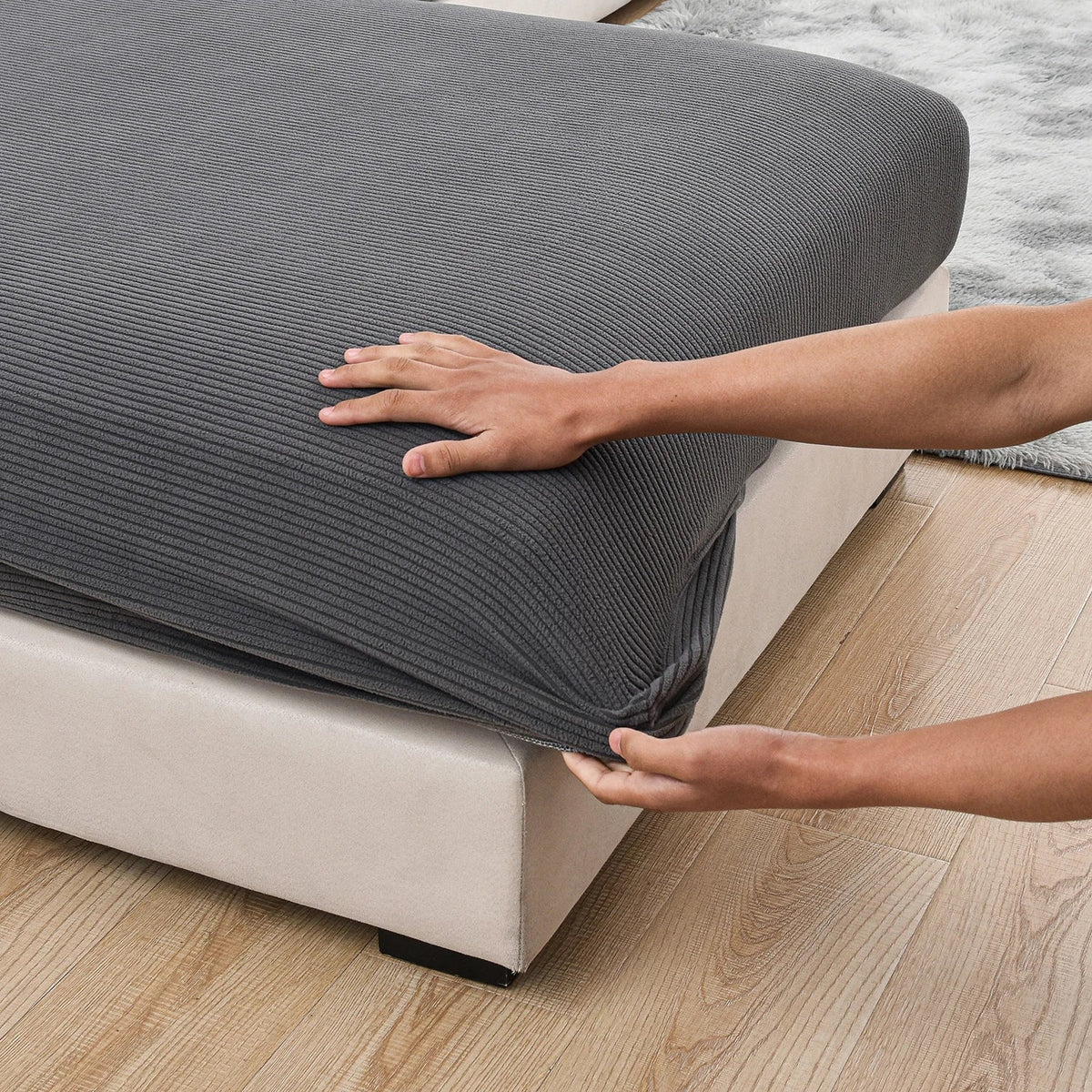 Jacquard Sofa Slipcover Elastic Fitted Couch Protector Washable Adjustable Sofa Cover for Sectional Armchair Loveseat Sofa Cover