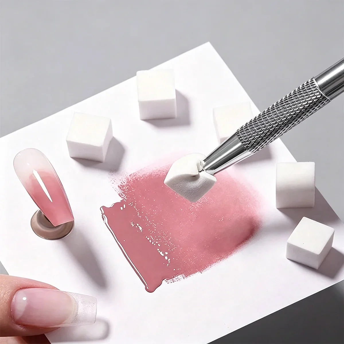 Nail Gradient Sponges Kit with Grab Pen, Soft Ombre Manicure Sponge Tools for Beginners & Nail Techs Beauty Manicure Tools