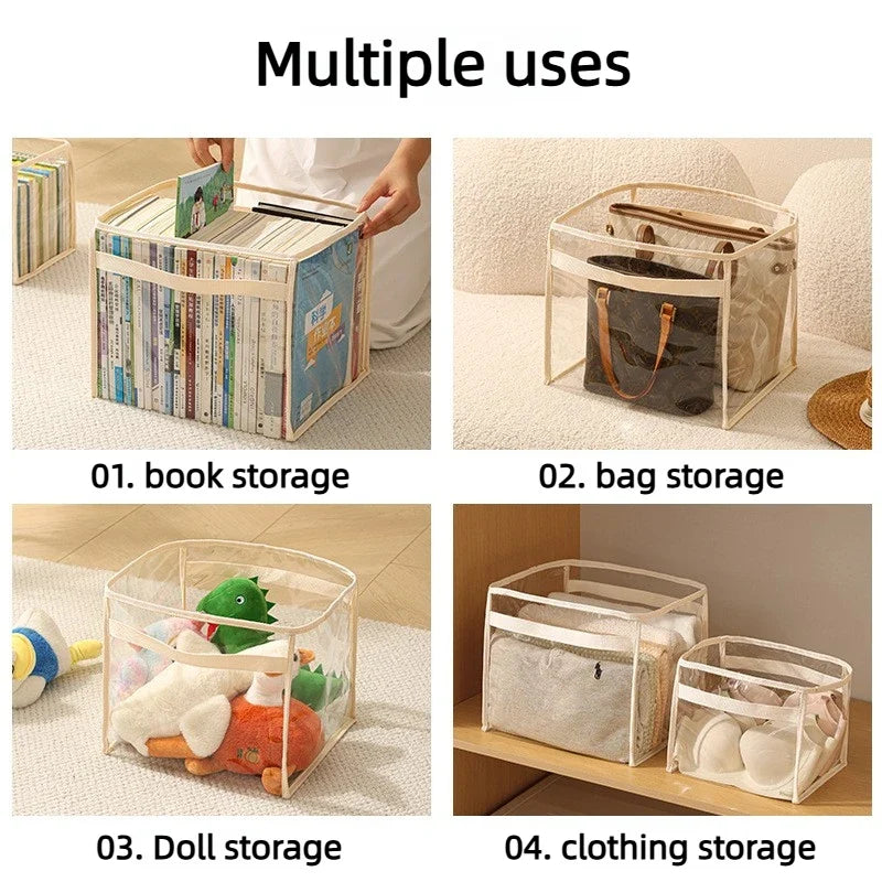 Large Size Transparent Children's Toy Storage Basket Multifunctional Household Toy Storage Bag with High Capacity