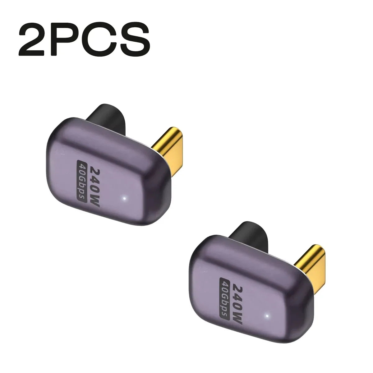 NNBILI 1-2Pcs 240W USB C 180 Degree Adapter U Shape Type C Male to Female 40Gbps Connector for Thunderbolt MacBook Laptop Tablet