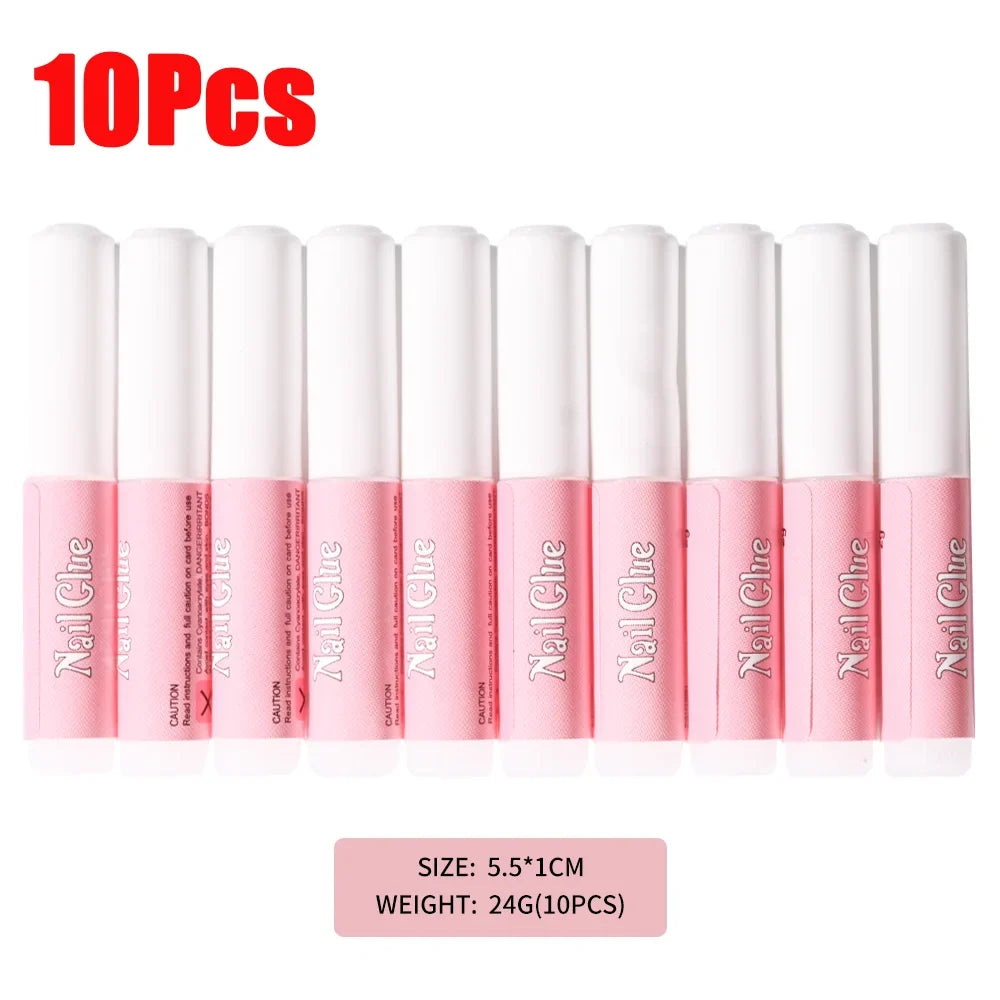 10/50/100Pcs Mini Nail Art GLue Set Net2g Strong Adhesive Gel for Acrylic Press On Nail Tips/Rhinestones Long Lasting Bond Glue