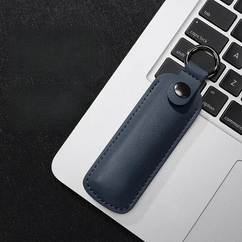 PU Leather USB Flash Drive Case-Waterproof Scratch-Resistant Holder with Keychain Hook (Compact Organizer for USB/Memory Sticks)