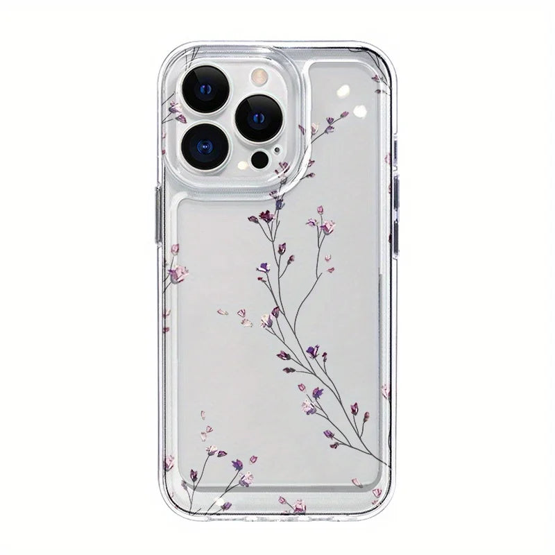 INS Vine Flower Transparent Phone Case For iPhone 14 15 16 Plus Pro 11 12 13 Pro Max X XR XS 7 8 SE 16E Clear Soft Fundas Cases