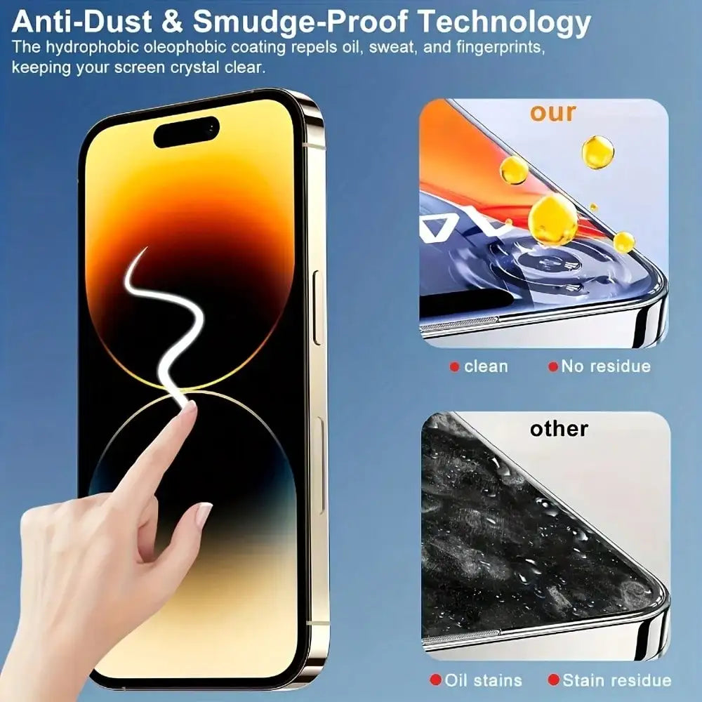 6PCS High Definition Tempered Glass Screen Protector, 9H Hardness, Case Friendly, For IPhone 17 Pro Max/17 Pro/17 Air/16/16E/16