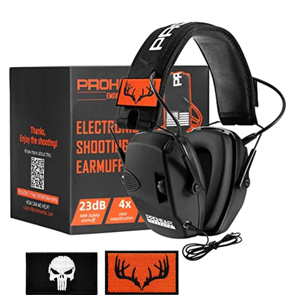 ZOHAN Electronic Shooting Earmuffs Active Noise Cancelling Ear Protectors Hearing Protection Gear NRR 23dB for Range Hunting