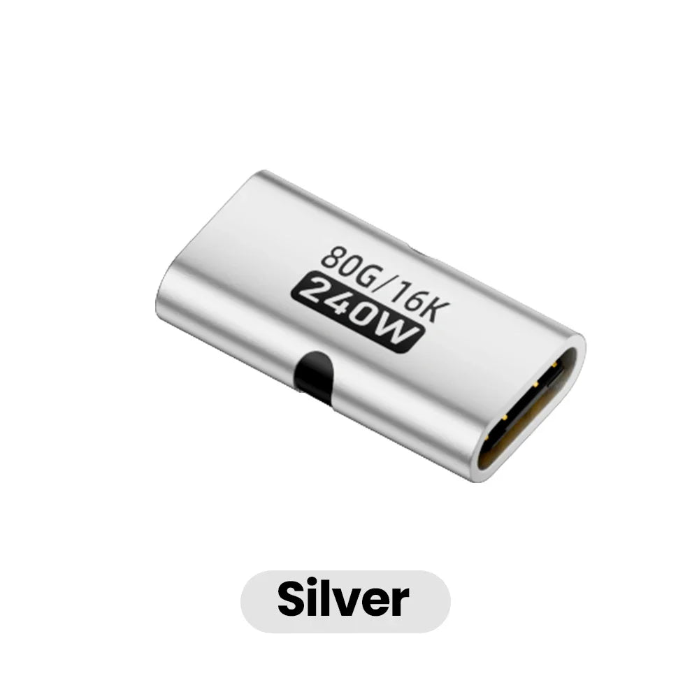 Elough 240W Adapter Type-C Female To Female USB 4.0 80Gbps High-Speed Transmission PD3.1 Charging Converter
