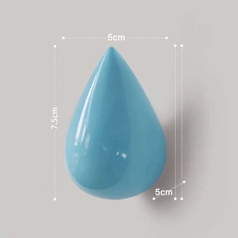 1pc Resin Water Droplet Hook Wall Water Droplet Hook Fitting Room Coat Hook Wall Decor Home Accessories Drilling Installation
