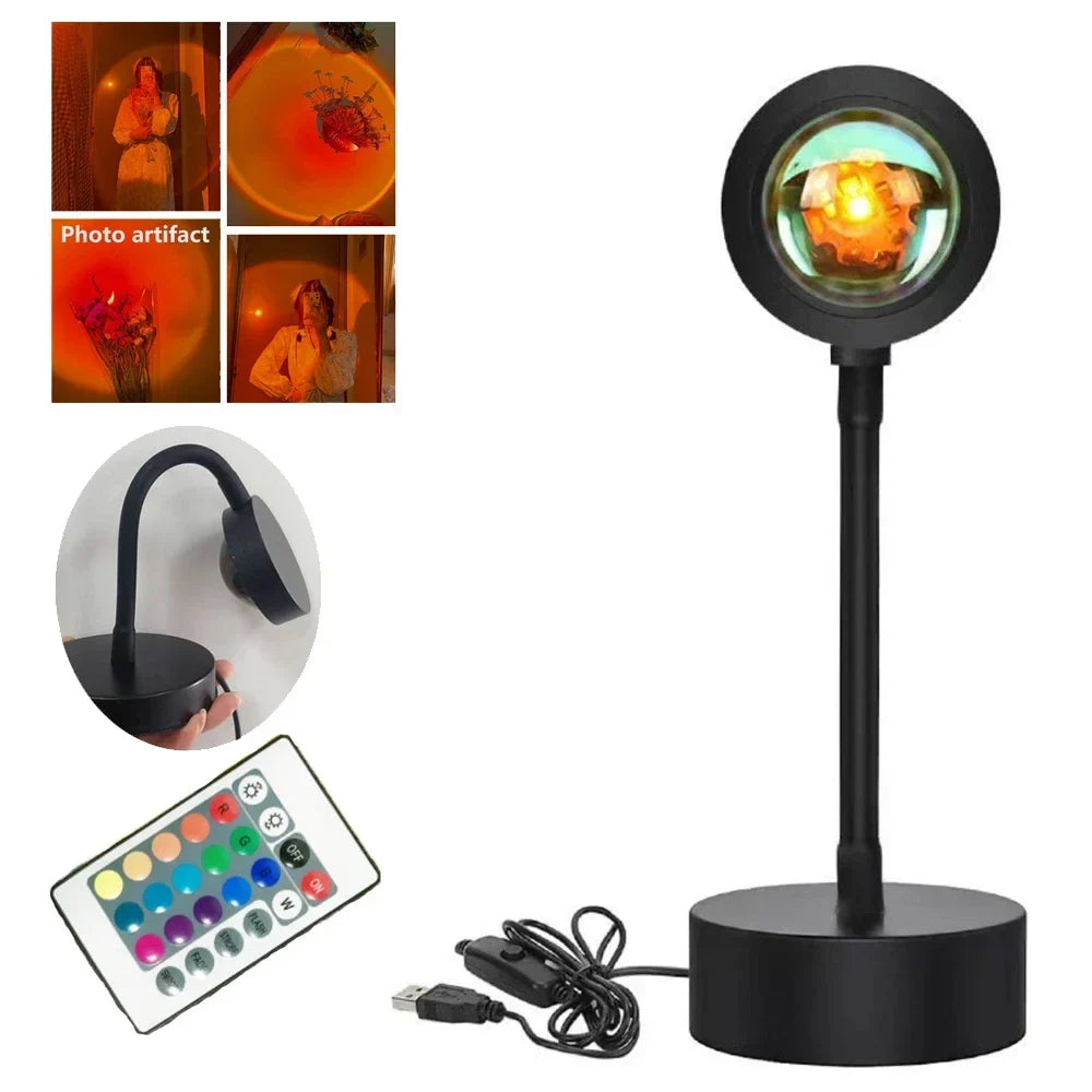 Sunset Lamp Night Light Multi Colors Sunset Projector Smart Life Remote Mood Party Led Lights Room Decoration Photography Gift