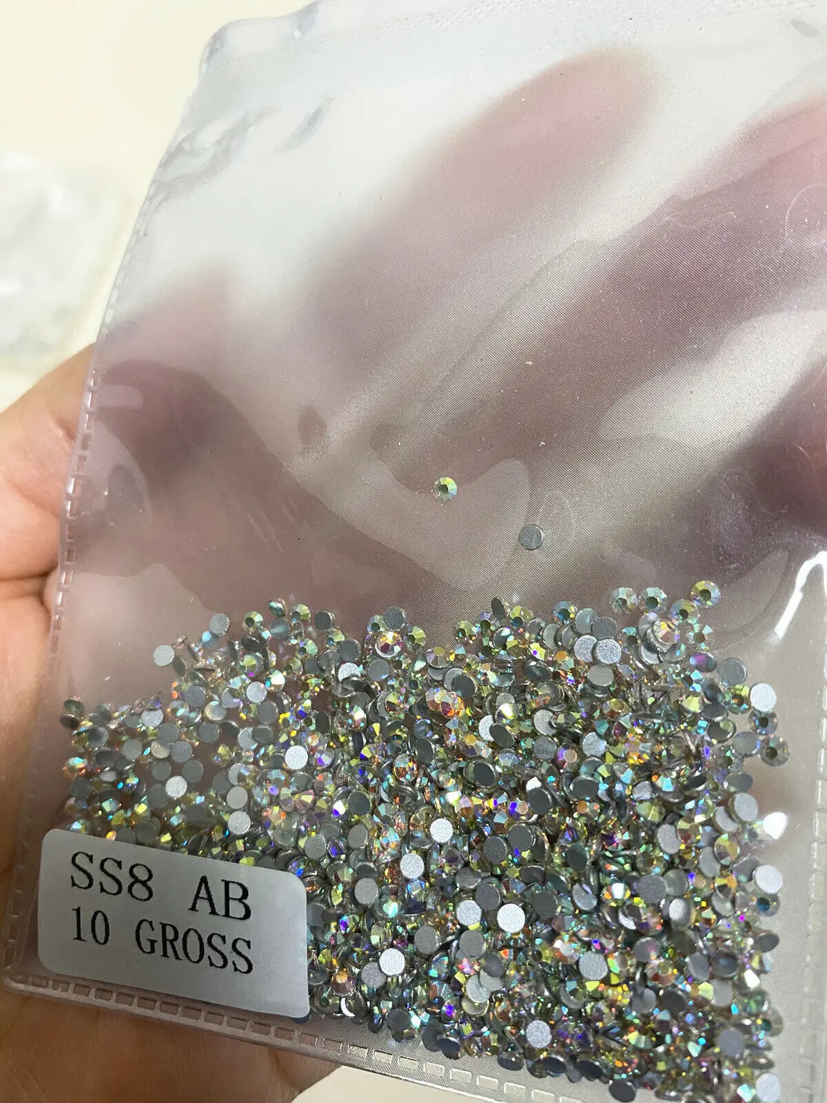 1Bag 3D AB/Clear Mixed-Shaped Round Nail Art Charms Sparkly Flatback Gold/Red Mini Rhinestones Nail Art Decorations Gems Diamond