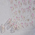 1pcs 5D Glitter Butterfly Nail Stickers Kawaii Aurora Butterfly Nail Art Charms Decorations Decals DIY Manicure Adhesive Slider