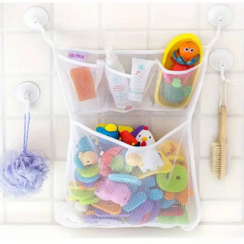 Children's Toy Storage Mesh Bag, Breathable Mesh, Dry and Hygienic, Equipped with Hanging Design, Clean and Orderly Bathroom