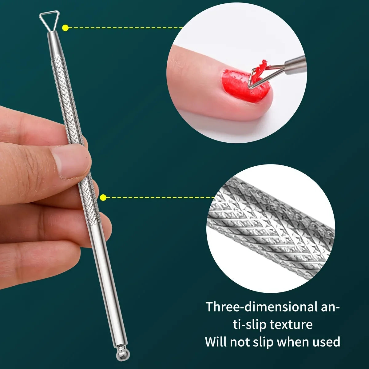 Stainless Steel Nail Polish Remover Set - Gel Peeler, Scraper & Cleaner Kit for Hands, Feet - Odorless Manicure & Pedicure Care