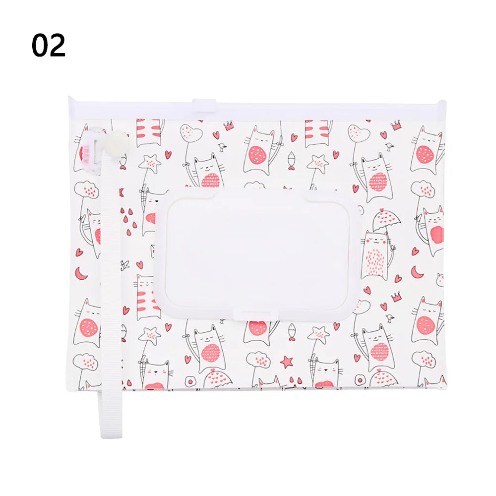 New Baby Wet Wipe Pouch Flip Cover Wipes Holder Case Reusable Tissue Box Refillable Carrying Case Portable Stroller Accessories