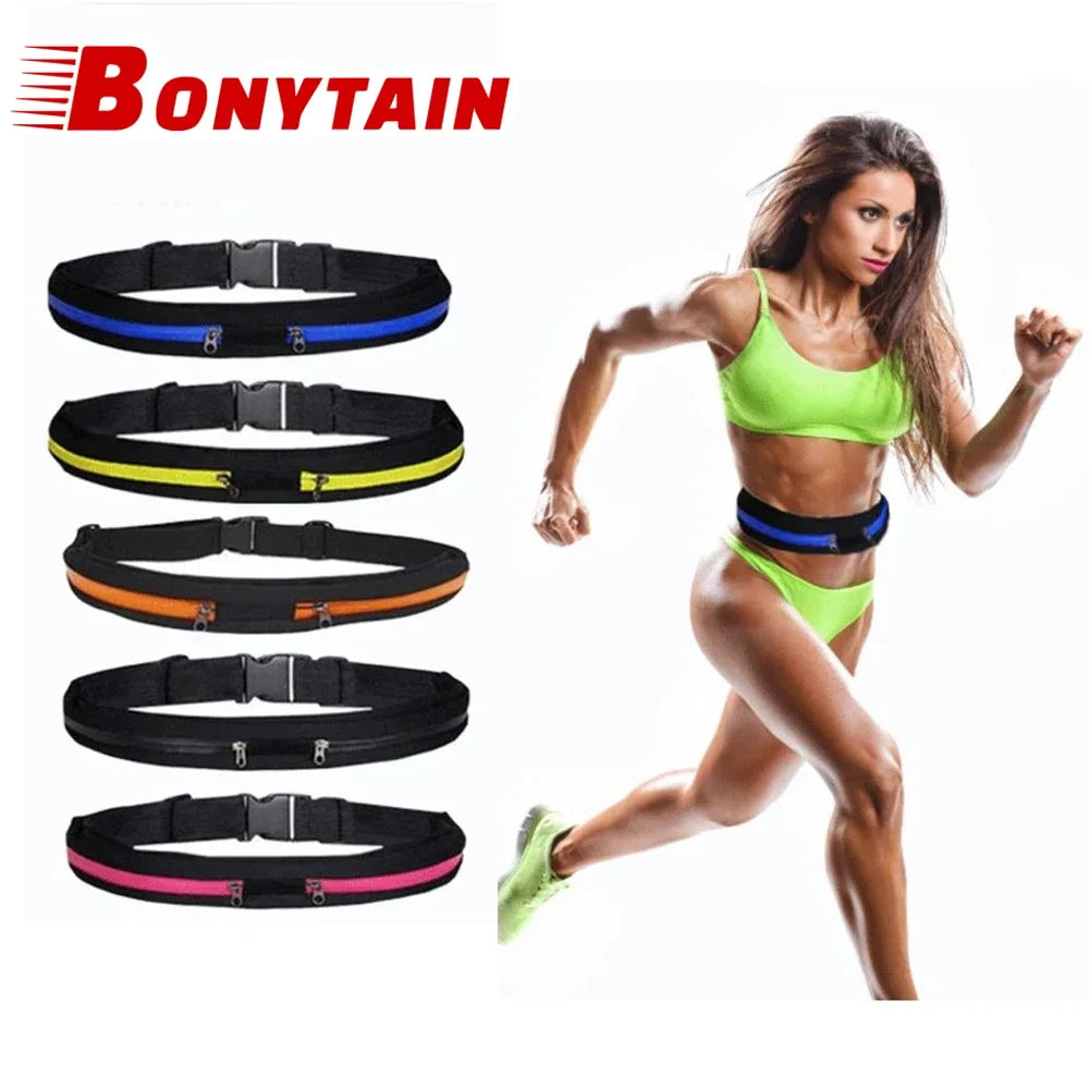 1×Running Waist Bag Women Pocket Phone Bag Outdoor Jogging Cycling Bag Waterproof Adjustable Anti-theft Pack Men Belt Sports Bag