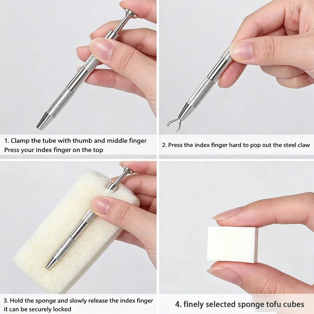 Nail Gradient Sponges Kit with Grab Pen, Soft Ombre Manicure Sponge Tools for Beginners & Nail Techs Beauty Manicure Tools