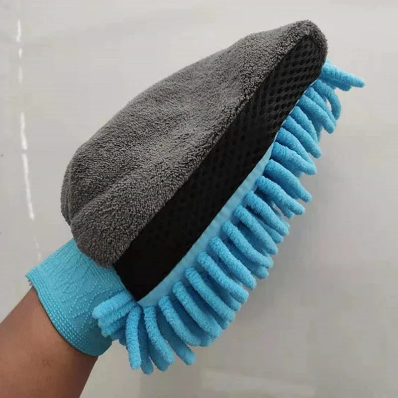 1/5pcs Car Washing Gloves Waterproof Microfiber Chenille Gloves Car Cleaning Mitt Detailing Brush Auto Care Double-faced Glove