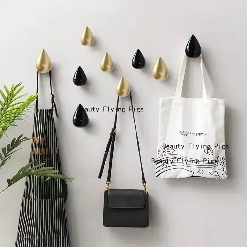1pc Resin Water Droplet Hook Wall Water Droplet Hook Fitting Room Coat Hook Wall Decor Home Accessories Drilling Installation