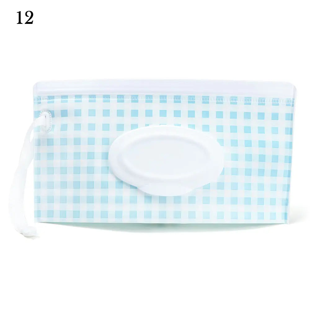 New Baby Wet Wipe Pouch Flip Cover Wipes Holder Case Reusable Tissue Box Refillable Carrying Case Portable Stroller Accessories