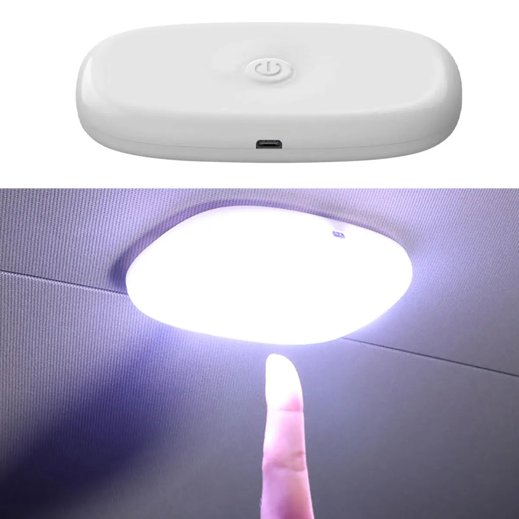 1pc Car Touch Light Wall Reading Lamp 10 LED Magnet Base Car Ceiling Light Ambient Mood Interior Lighting USB Rechargeable Lamp