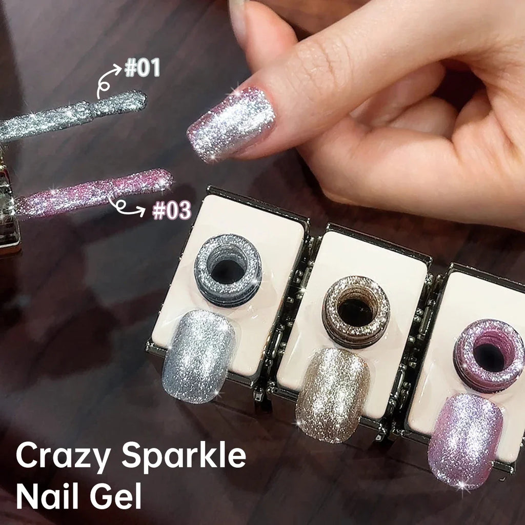 XEIJAYI 1pc/3pcs  Flashing Wildly Glitter  Nail Gel Set Semi Permanent Nail Art Soaking UV LED Nail Salon DIY Nail Salon Gel