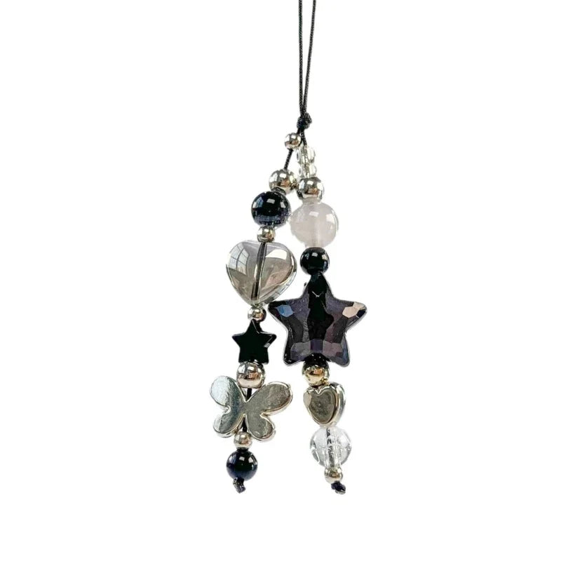 Phone Charm Strap Keychain Kawaii-Cute Crystal Jellyfish Pendant  Phone Chain Bowknot Phone Charm Keycord for  iPhone Camera Bag